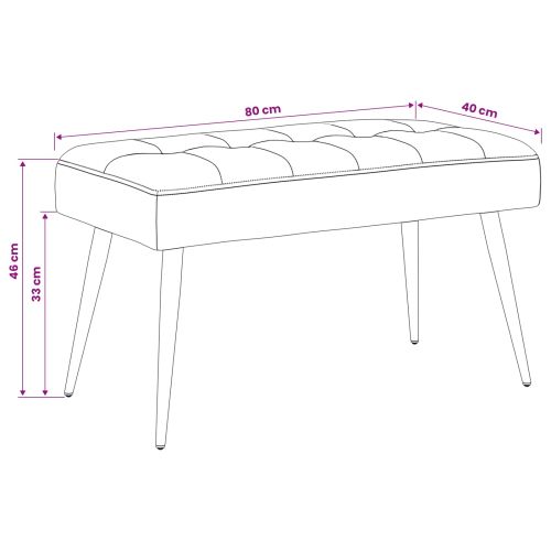 Пейка с копчета Синьо 80 x 40 x 46 см Кадифе