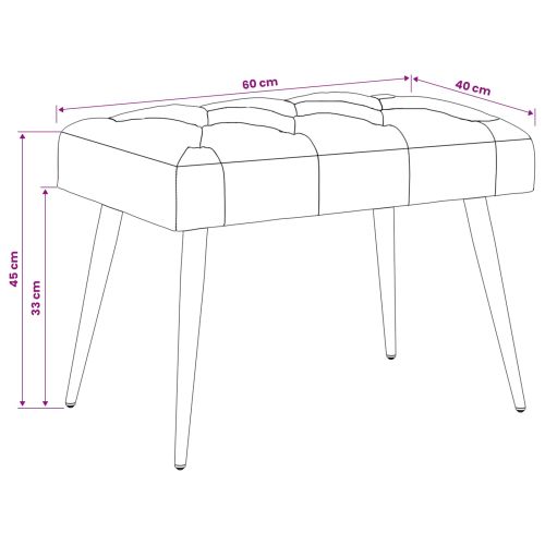 Пейка с копчета Кремаво 60 x 40 x 45 см Кадифе