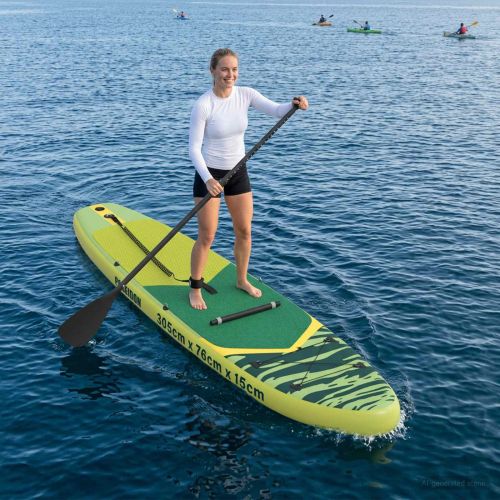 SUP дъска с седалка 2 в 1 POSEIDON 305 x 76 x 15 cm Зелено за