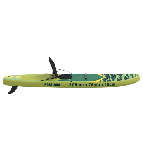 SUP дъска с седалка 2 в 1 POSEIDON 305 x 76 x 15 cm Зелено за