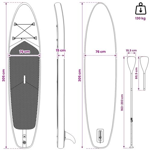 SUP дъска с седалка 2 в 1 POSEIDON 305 x 76 x 15 cm Зелено за