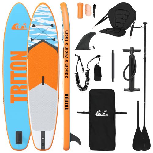 SUP дъска със седалка 2-в-1 TRITON 305 x 76 x 15 cm Синьо за