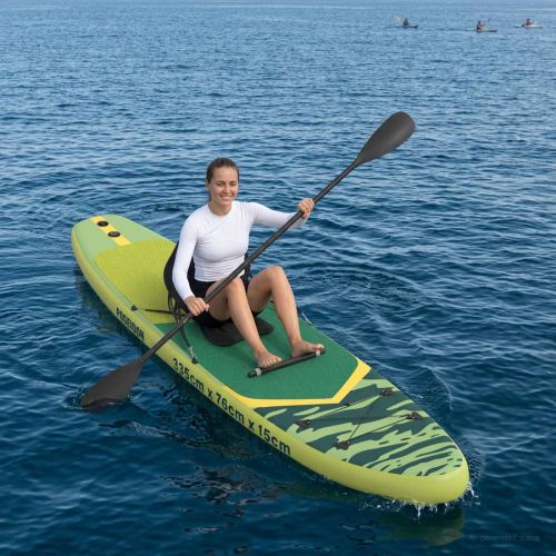 SUP дъска с седалка 2 в 1 POSEIDON 335 x 76 x 15 см Зелено за