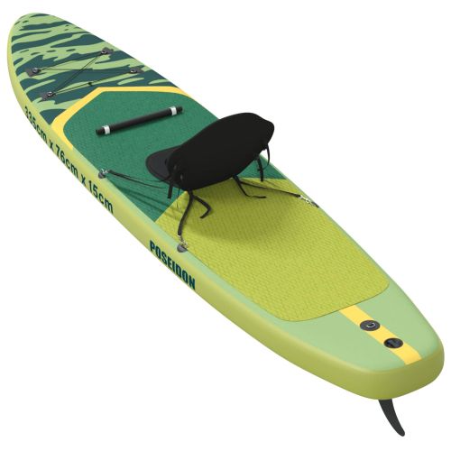 SUP дъска с седалка 2 в 1 POSEIDON 335 x 76 x 15 см Зелено за