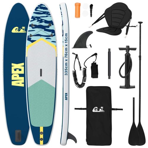 SUP дъска с място 2 в 1 APEX 335 x 76 x 15 см Синьо за