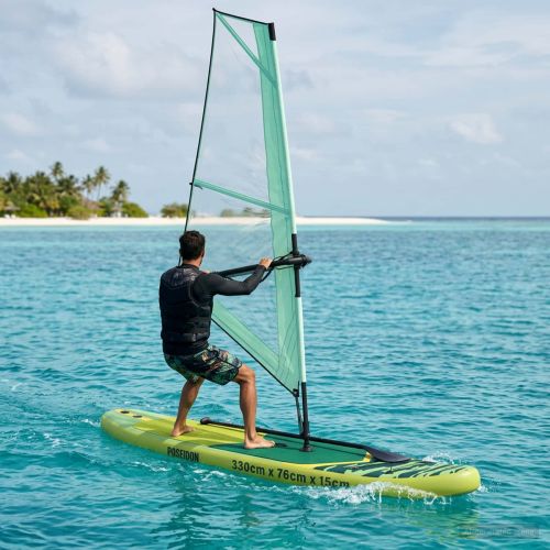 Надуваем SUP борд с платно POSEIDON 330 x 76 x 15 см Зелено за