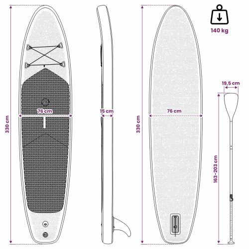 Надуваем SUP борд с платно POSEIDON 330 x 76 x 15 см Зелено за