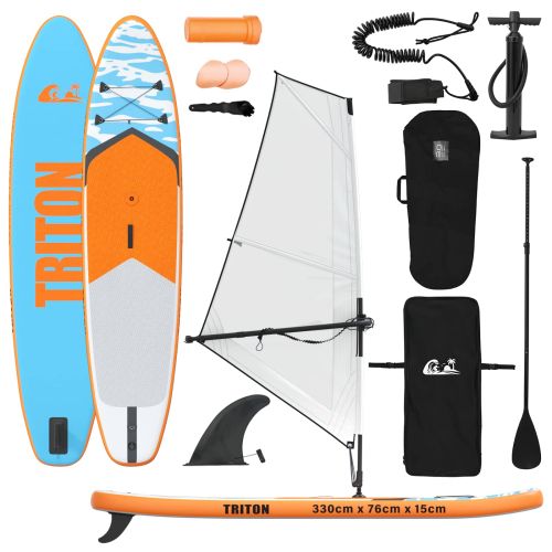 Надуваем SUP борд с платно TRITON 330 x 76 x 15 см Синьо за