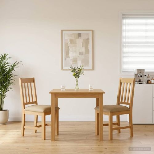 Трапезен стол VENLO 2 pcs Масивен дъб Бежово 45 x 53 x 92 см