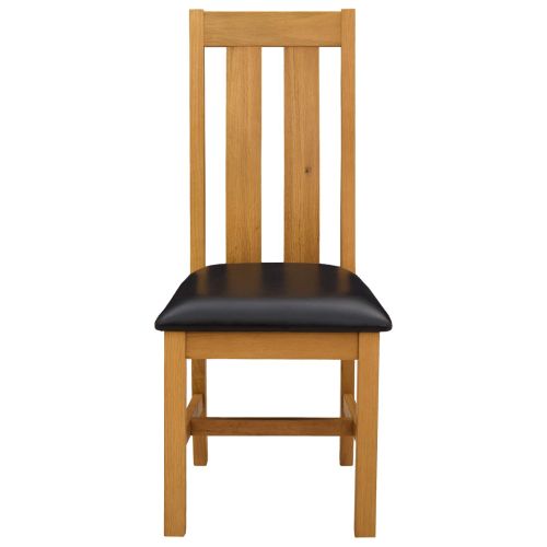Трапезен стол 2 pcs Масивен дъб Черно 45 x 54 x 100 см