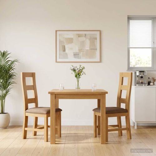 Трапезен стол 2 pcs Масивен дъб Сиво 45 x 51 x 105 см
