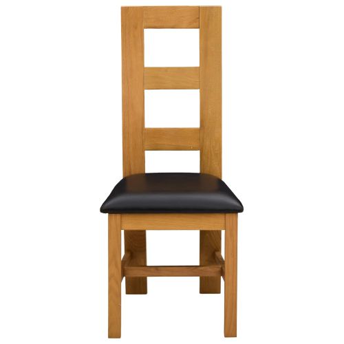Трапезен стол 2 pcs Масивен дъб Черно 45 x 51 x 105 см