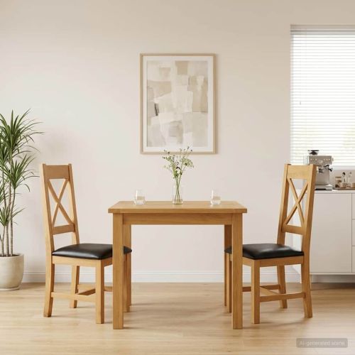 Трапезен стол 2 pcs Масивен дъб Черно 45 x 54 x 105 см