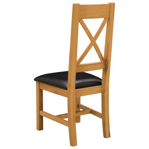 Трапезен стол 2 pcs Масивен дъб Черно 45 x 54 x 105 см
