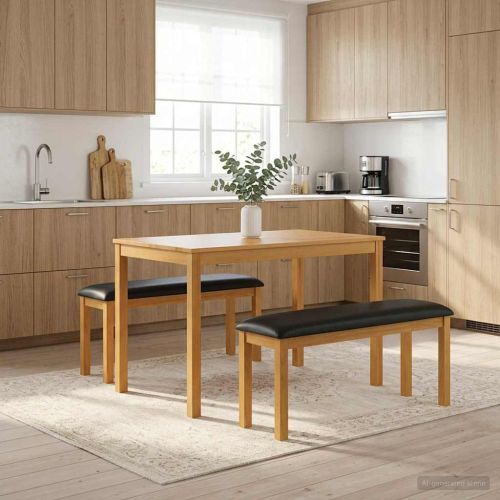 Пейка за хранене 95 x 32 x 45 см Масивен дъб Черно