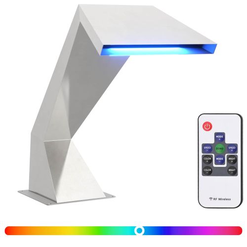 Водопад за басейн с RGB LED Неръждаема стомана Сребристо