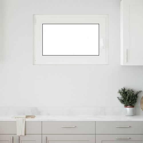 Прозорец за мазе RISOR 90 x 70 cm PVC и стъкло Бяло