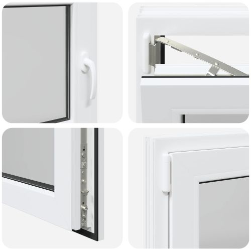 Прозорец за мазе RISOR 90 x 70 cm PVC и стъкло Бяло