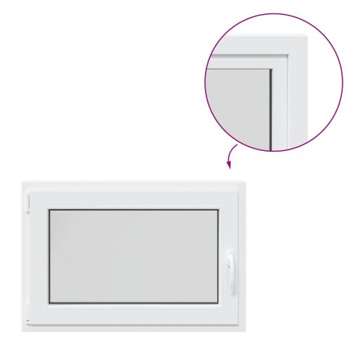 Прозорец за мазе RISOR 90 x 70 cm PVC и стъкло Бяло