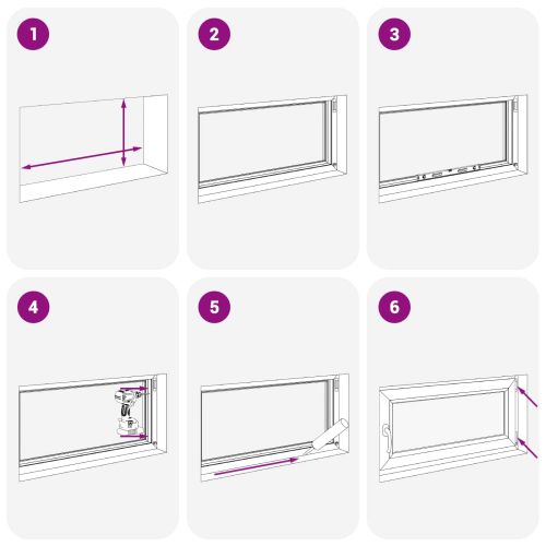 Прозорец за мазе RISOR 90 x 70 cm PVC и стъкло Бяло