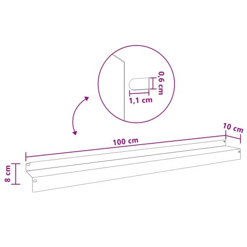 Ограда за трева 10 pcs 100 x 10 x 8 см Стомана Сребристо