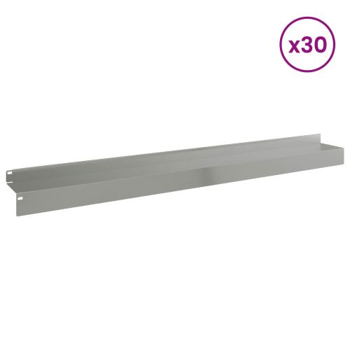 Ограда за трева 30 pcs 100 x 10 x 8 см Стомана Сребристо