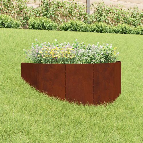 Ограда за трева 100 x 45 cm Стомана Ръждясало