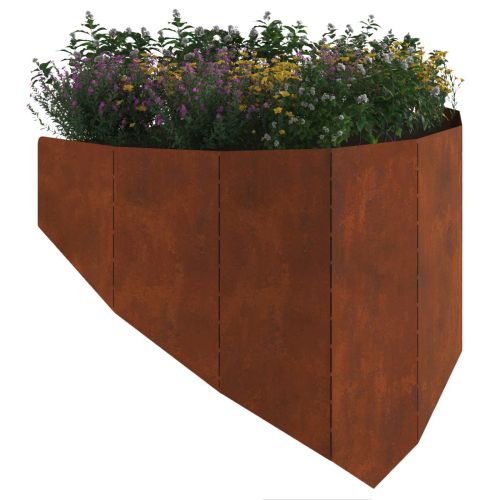 Ограда за трева 4 pcs 100 x 45 cm Стомана Ръждясало