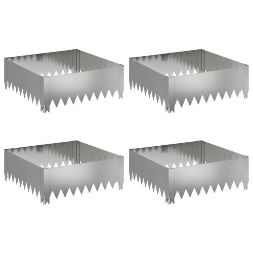 Ограда за трева 4 pcs 60 x 60 x 20 см Стомана Сребристо
