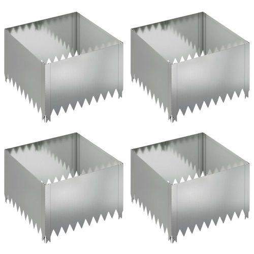 Ограда за трева 4 pcs 60 x 60 x 35 cm Стомана Сребристо