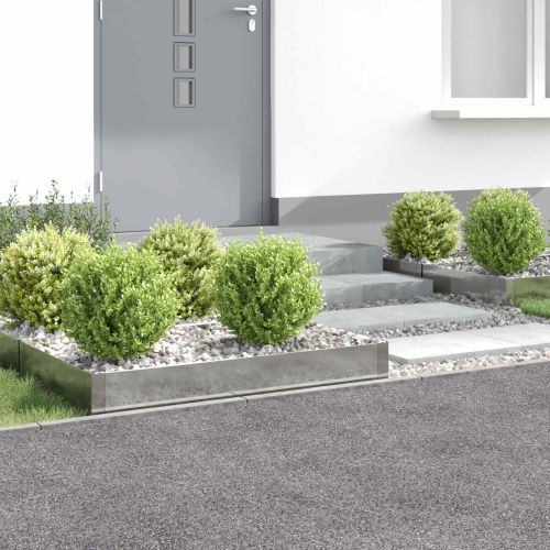 Ограда за трева 4 pcs 100 x 60 x 20 см Стомана Сребристо
