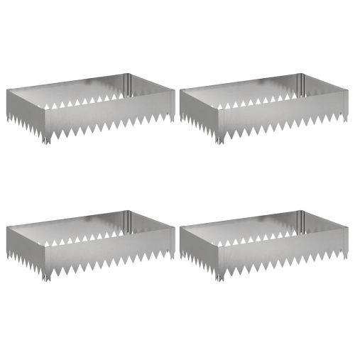 Ограда за трева 4 pcs 100 x 60 x 20 см Стомана Сребристо