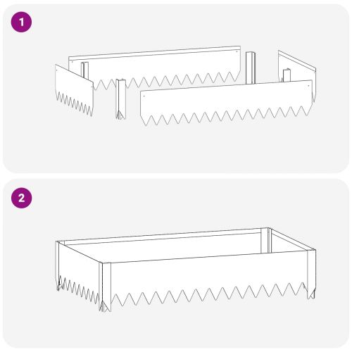 Ограда за трева 4 pcs 100 x 60 x 20 см Стомана Сребристо