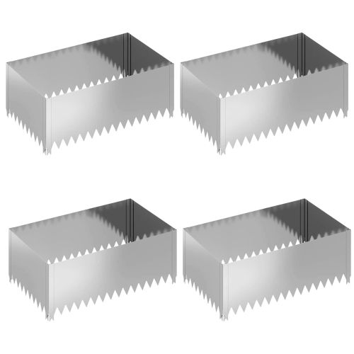 Ограда за трева 4 pcs 100 x 60 x 35 cm Стомана Сребристо