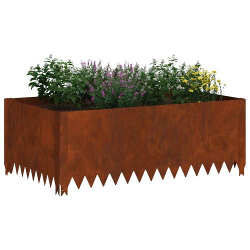 Ограда за трева 100 x 60 x 35 cm Стомана Ръждясало