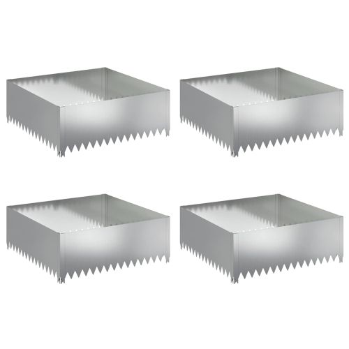 Ограда за трева 4 pcs 100 x 100 x 35 cm Стомана Сребристо