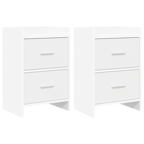Нощни маси 2 pcs Бяло 40 x 30 x 60 cm Инженерна дървесина