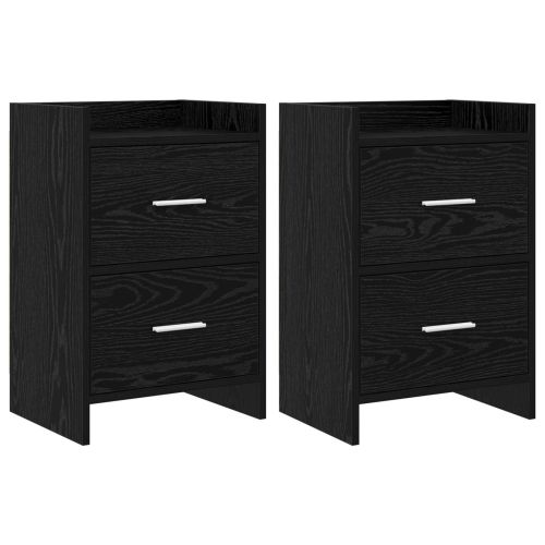 Нощни маси 2 pcs Черен дъб 40 x 30 x 60 cm Инженерна дървесина