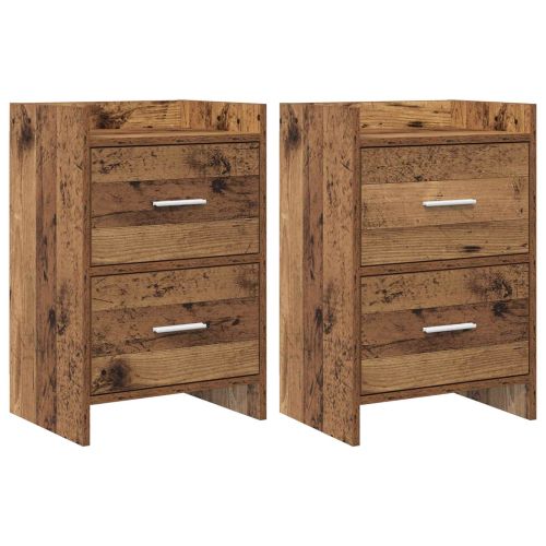 Нощни маси 2 pcs Старо дърво 40 x 30 x 60 cm