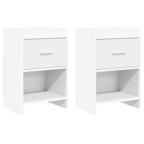 Нощни маси 2 pcs Бяло 40 x 30 x 60 cm Инженерна дървесина