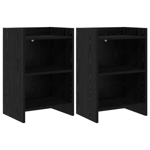 Нощни маси 2 pcs Черен дъб 40 x 30 x 60 cm Инженерна дървесина