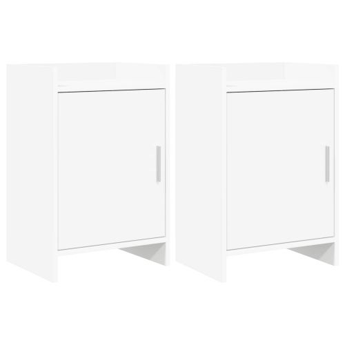 Нощни маси 2 pcs Бяло 40 x 30 x 60 cm Инженерна дървесина