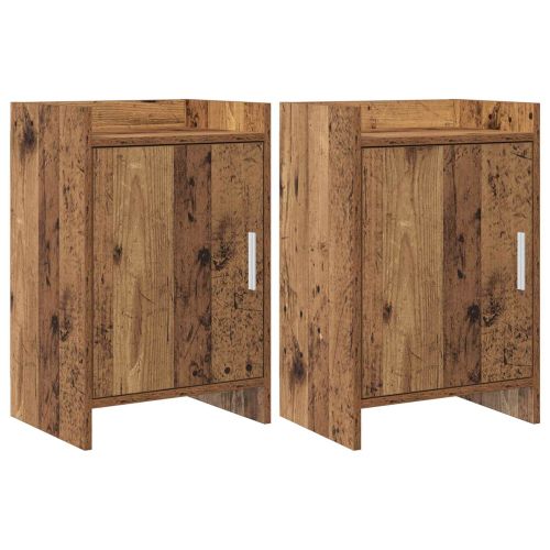 Нощни маси 2 pcs Старо дърво 40 x 30 x 60 cm