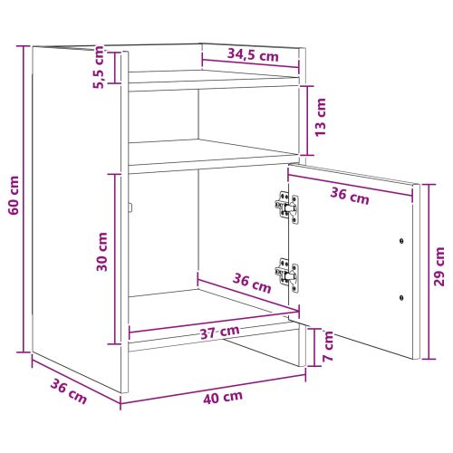 Нощни маси 2 pcs Старо дърво 40 x 36 x 60 см
