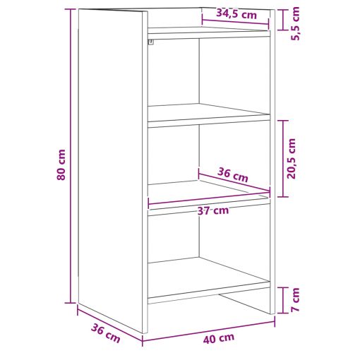 Служебен шкаф Старо дърво 40 x 36 x 80 см Инженерна дървесина