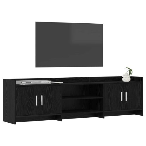 ТВ шкаф 168 x 33 x 47 см Черен дъб Инженерна дървесина