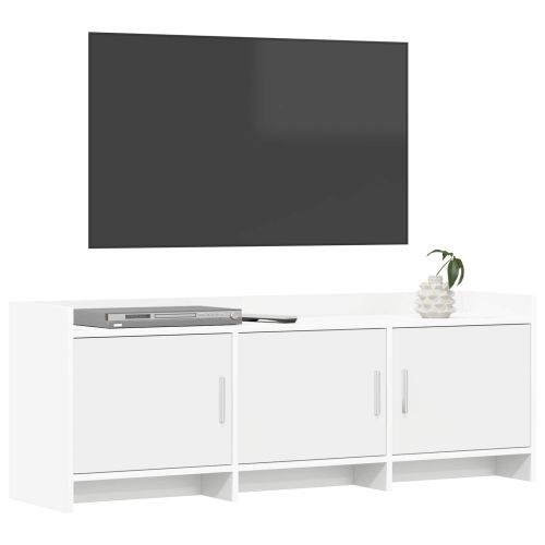 ТВ шкаф 130 x 33 x 47 см Бяло Инженерна дървесина