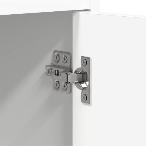 ТВ шкаф 130 x 33 x 47 см Бяло Инженерна дървесина