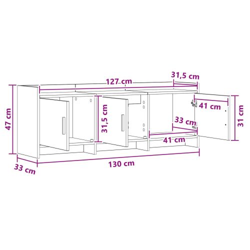 ТВ шкаф 130 x 33 x 47 см Дъб сонома Инженерна дървесина