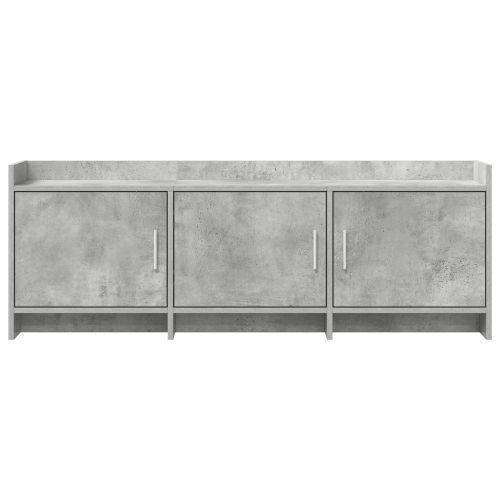 ТВ шкаф 130 x 33 x 47 см Бетонно сиво Инженерна дървесина